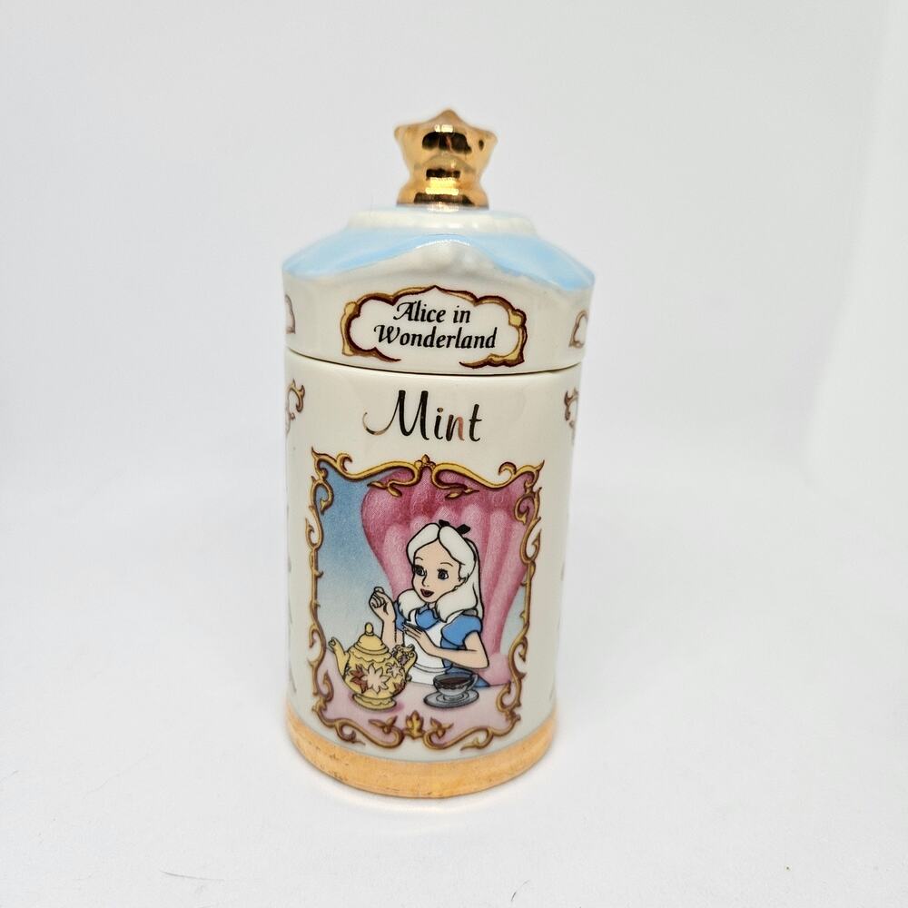 Walt Disney Lenox Spice Jar 1995 Collection Lid Mint Alice In Wonderland